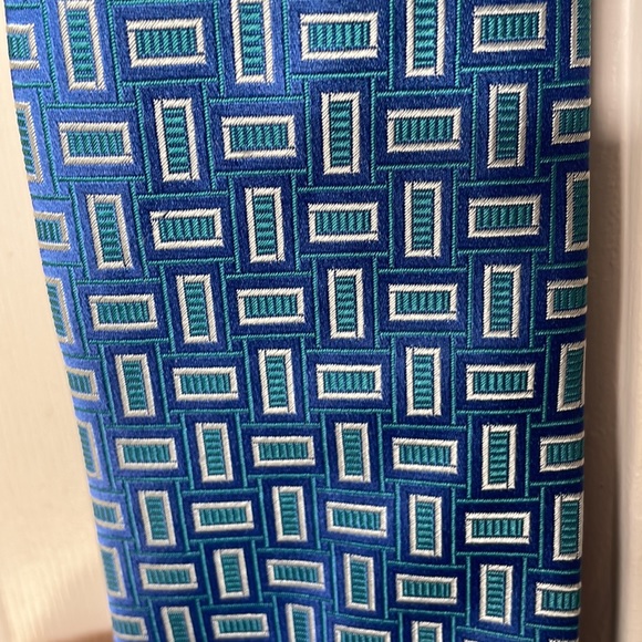 Cigno Peck tie, 100% silk, made in Italy, perfect condition. Blue/teal/silver - Picture 3 of 4
